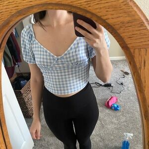 Blue Gingham Women's Top